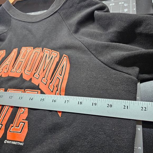 Vintage Oklahoma State University Sweatshirt Mens Large Black 80s OSU Cowboys - Picture 5 of 8